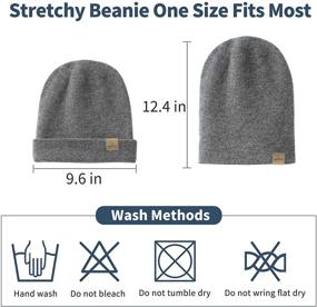 img 2 attached to 🧣 Hysnan Merino Wool Knit Slouchy Beanie for Men and Women - Double Layer Warm Cuffed Skull Beanie for Skiing and Skating