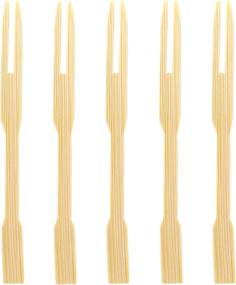 img 1 attached to 🍴 BambooMN Premium 3.5&#34; Mini Cocktail Tasting Forks - Ideal for Fruits, Appetizers, and Party Supplies - Pack of 100 Pieces