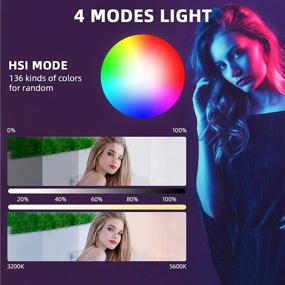 img 3 attached to Набор светодиодных видео-светильников FOSITAN LED, 3 штуки с 156 светодиодами, 4 режима, 2 светофильтра, регулируемое штативное крепление и питание через USB - идеально подходит для съемки, видеоконференций, прямых трансляций и фотографии на YouTube.