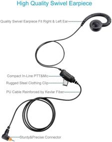 img 3 attached to Motorola Radio Swivel Earpiece with In-Line Mic/PTT: Compatible with TLK 100, SL300, SL3500e, SL7550e, SL7580e, SL7590e and more (PMLN7189 Replacement)