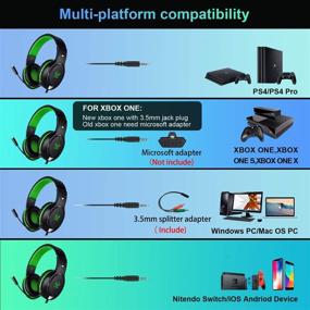 img 3 attached to 🎧 Karvipark H-10 Gaming Headset for Xbox One/PS4/PS5/PC/Nintendo Switch - Noise Cancelling, Bass Surround Sound, Over Ear, 3.5mm Stereo Wired Headphones with Mic for Clear Chat