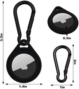 img 3 attached to 🔒 Мягкий силиконовый защитный чехол для поисковика AirTag - 2 штуки/4 штуки - Портативный и ударопрочный с карабином - Противоударный держатель для трекера AirTag 2021, защищающий от царапин