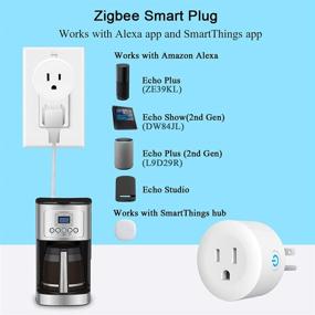 img 2 attached to 🔌 Zigbee Smart Plugs Outlet by DOGAIN, Works with ST and Echo Plus Hub, Voice Control Compatible with Alexa and The Google Assistant (Hub Required)(2 Pack)