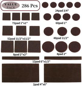 img 2 attached to 🪑 286 Pcs Felt Furniture Pads: Self Adhesive, Cuttable Chair Legs Protectors for Hardwood Floors, Brown