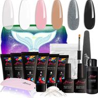 ultimate black and grey astound beauty polygel nail kit with uv lamp, slip solution - complete all-in-one polygel nail kit logo