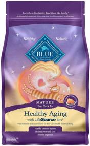 img 4 attached to Blue Buffalo Healthy Aging Natural Mature Dry Cat 🐱 Food – Chicken & Brown Rice Formula for Senior Cats