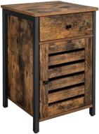 industrial style rustic brown and black nightstand with drawer, shutter door, and adjustable shelf - vasagle ulet063b01 logo