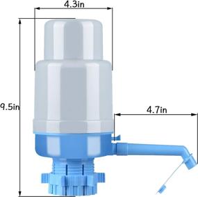 img 3 attached to 💧 Easy Portable Manual Hand Press Water Bottle Pump for Universal 2-6 Gallon Bottle Coolers - Gray/Blue, Easy Drinking Water Dispenser Pump