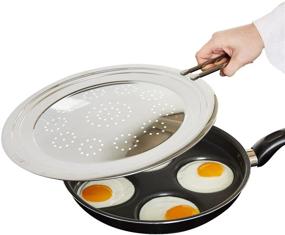 img 4 attached to 🔥 Stainless Steel Grease Splatter Screen for Frying Pans and Cooking Pots - Oil Shield to Prevent Burns and Protect Skin - Multi-Use Splash Guard Shield for Better Cooking Safety