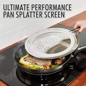 img 3 attached to 🔥 Stainless Steel Grease Splatter Screen for Frying Pans and Cooking Pots - Oil Shield to Prevent Burns and Protect Skin - Multi-Use Splash Guard Shield for Better Cooking Safety