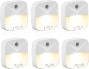 img 4 attached to 🔌 6 Pack LED Night Lights with Light Sensors and Dusk to Dawn Function - Plug in Night Lights for Bedroom, Bathroom, Toilet, Stairs, Kitchen, Hallway - Ideal for Kids and Adults - Wall Night Light by PeakPlus