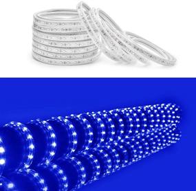 img 1 attached to AMANEER 50ft/15m LED Lights Strip Kit – Connectable, Flexible, Waterproof Blue Rope Lights – 110V 2 Wire, 900 Units SMD 2835 LEDs – Power Supply Included – Ideal for Backyards, Any Location Lighting, Indoor/Outdoor Use