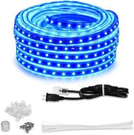 amaneer 50ft/15m led lights strip kit – connectable, flexible, waterproof blue rope lights – 110v 2 wire, 900 units smd 2835 leds – power supply included – ideal for backyards, any location lighting, indoor/outdoor use логотип