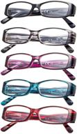 👓 fashionable 5-pack spring temple reading glasses for women logo