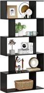 📚 stylish and spacious: function home 5-tier geometric bookshelf in black - ideal for living, bedroom, and study room logo