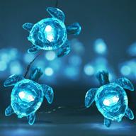 🐢 sea turtle decorative string lights - 14ft 40 led 8 modes cool white weatherproof battery operated ocean theme lights for bedrooms, parties, weddings, and gardens with remote and timer by decorman логотип