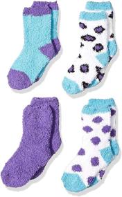 img 1 attached to SEO-Optimized Trimfit Little Girls Microfiber Fuzzy Printed Cozy Socks Bundle (Pack of 4)