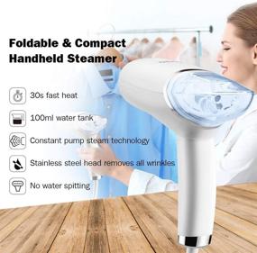 img 3 attached to 🧳 DEKOPRO Foldable Travel Steamer for Clothes - Fast Heat Handheld Steamer, 100ml Portable Garment Steamer, Fabric Steamer for Travel