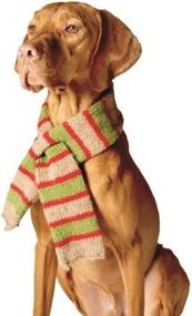 img 1 attached to 🧣 Large Green Ragg Wool Pet Scarf by Chilly Dog