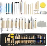 🎨 danda pottery clay sculpting tools, 55 pcs ceramic clay sculpting tools set with carrying case bag, polymer clay tools pottery tools set - ideal for beginners and professional art crafts logo