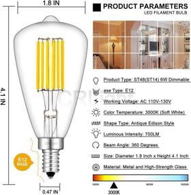 img 2 attached to 💡 CRLight Dimmable Filament Bulb, Candelabra Equivalent