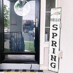 img 3 attached to 🎨 Set of 8 Reusable Spring Stencils for Wood Painting - Hello Spring & Happy Easter Front Porch Sign Stencils