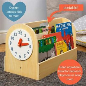 img 2 attached to 📚 Tidy Books Kids Book Storage Box (Ages 3-10) Small Bookcase, Portable Play Clock Removable, Kids Book Display Caddy, White, 13.8 x 21.7 x 12.2 in, Eco-Friendly, Handmade, The Original Since 2004.