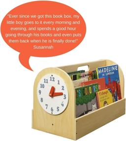 img 1 attached to 📚 Tidy Books Kids Book Storage Box (Ages 3-10) Small Bookcase, Portable Play Clock Removable, Kids Book Display Caddy, White, 13.8 x 21.7 x 12.2 in, Eco-Friendly, Handmade, The Original Since 2004.