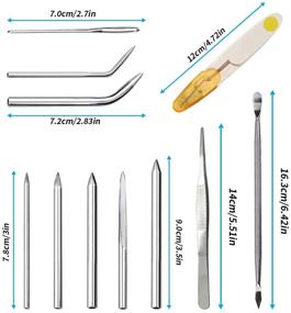 img 2 attached to 🧵 Paracord Needle Set - 12 Pieces: 9 Sizes of Aluminum FID Lacing Needles, Smoothing Tool, Stainless Steel Tweezers, Scissors with Bag - Ideal for DIY Crafts and Supplies