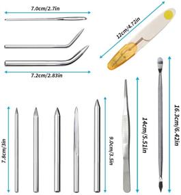 img 2 attached to 🧵 Набор парашютного шнура с иглой - 12 предметов: 9 размеров алюминиевых шитьевых игл-корсетов, смоузер, нержавеющая стальные пинцеты, ножницы с сумкой - идеально для рукоделия и материалов для самостоятельного изготовления