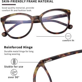 img 1 attached to Madison Avenue 2 Pack: Trendy Oversized Cat Eye Blue Light Glasses for Women - Tortoise/Black