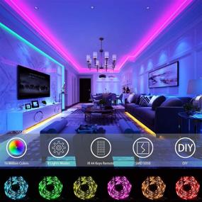 img 2 attached to 65.6 Feet RGB Color Changing LED Strip Lights for Bedroom - SILFU App Control Rope Lights for DIY Home Kitchen Room