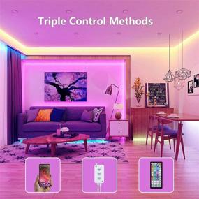 img 3 attached to 65.6 Feet RGB Color Changing LED Strip Lights for Bedroom - SILFU App Control Rope Lights for DIY Home Kitchen Room