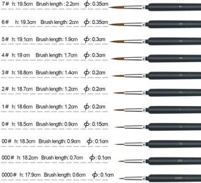 img 3 attached to Fine Detail Paint Brush Set - 11 Pieces Miniature Small Thin Brushes Kit for Micro Artists - Ideal for Acrylic Paints