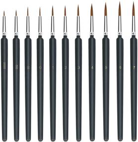 img 4 attached to Fine Detail Paint Brush Set - 11 Pieces Miniature Small Thin Brushes Kit for Micro Artists - Ideal for Acrylic Paints