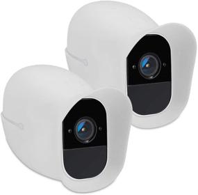 img 4 attached to kwmobile 2-Pack Белый силиконовый чехол Совместим с Arlo Pro/Pro 2 Smart - Наружный чехол для видеокамеры для обеспечения безопасности CCTV.