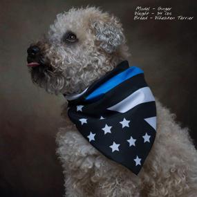 img 1 attached to 🐶 Stylish Thin Blue Line Dog Bandana: Show Support and Fashion for Your Furry Friend!