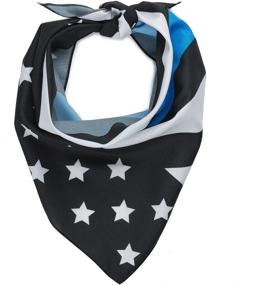 img 2 attached to 🐶 Stylish Thin Blue Line Dog Bandana: Show Support and Fashion for Your Furry Friend!