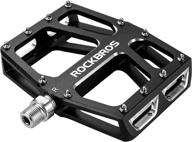 🚲 rockbros mtb pedals - aluminum wide platform flat pedals, 9/16" cycling pedals with sealed bearings for road, mountain, bmx & mtb bikes logo