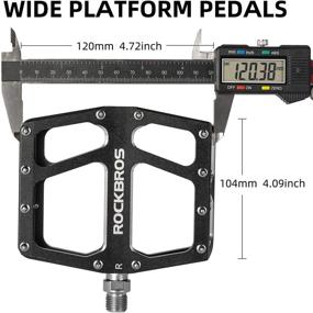 img 2 attached to 🚲 ROCKBROS MTB Pedals - Aluminum Wide Platform Flat Pedals, 9/16" Cycling Pedals with Sealed Bearings for Road, Mountain, BMX & MTB Bikes