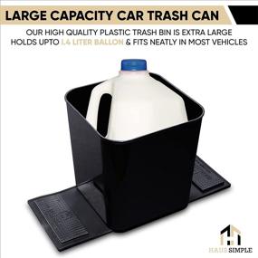 img 2 attached to 🚗 Spill-Proof Car Trash Can - Convenient Garbage Litter Organizer for Cars and Trucks - 1.4 Gallon Plastic with Stability Flap