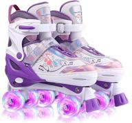 👧 ancheer girls triple lock mesh breathable quad skates - size adjustable & light up roller skates logo