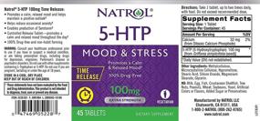 img 1 attached to 🌿 Таблетки Natrol 5-HTP с медленным высвобождением: повышают уровень серотонина, способствуют расслаблению и позитивному настроению, максимальная эффективность - 100 мг, 45 штук