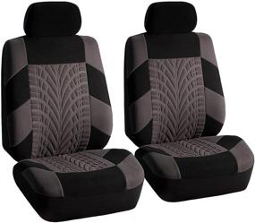 img 4 attached to FH Group FB071102 Travel Master Seat Covers (Gray) Front Set – Universal Fit For Cars Trucks And SUVs