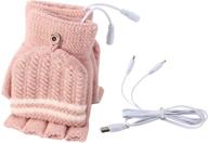 🔥 usb heated gloves mitten: unisex hand warmers for winter, full finger and half fingerless design логотип