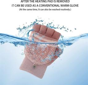 img 3 attached to 🔥 USB Heated Gloves Mitten: Unisex Hand Warmers for Winter, Full Finger and Half Fingerless Design