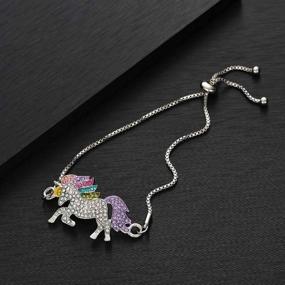 img 1 attached to 🌈 ALoveSoul Little Princess Rainbow Unicorn Pendant Necklace – Women's Fashion Gift