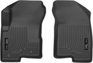 🚗 husky liners 13001 - custom-fit floor mats for 2007-12 dodge caliber, 2007-16 jeep compass (passenger side, 1 retaining hook) & 2007-17 jeep patriot (front, weatherbeater, black) logo