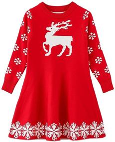 img 4 attached to Christmas Reindeer Snowflake Dresses for Girls from SMILING PINKER