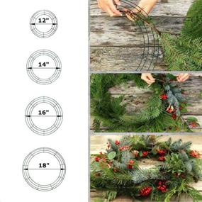 img 2 attached to 🎄 10-Pack of Green 14-inch Round Wire Wreath Frames for Christmas - MTB Wreath Forms